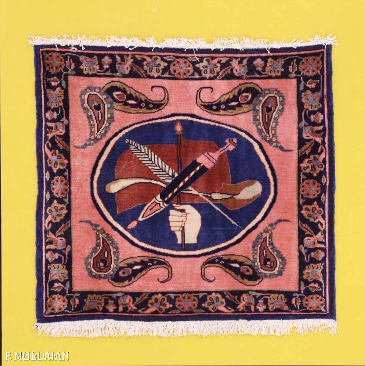 Antique Persian Kashan Manchester Rug (52x48 cm)